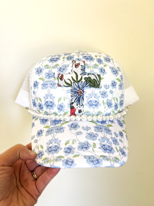 Pearl Cross Stitched Hat